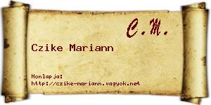Czike Mariann névjegykártya