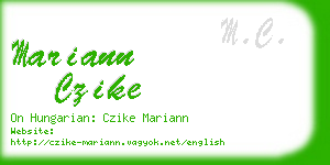 mariann czike business card